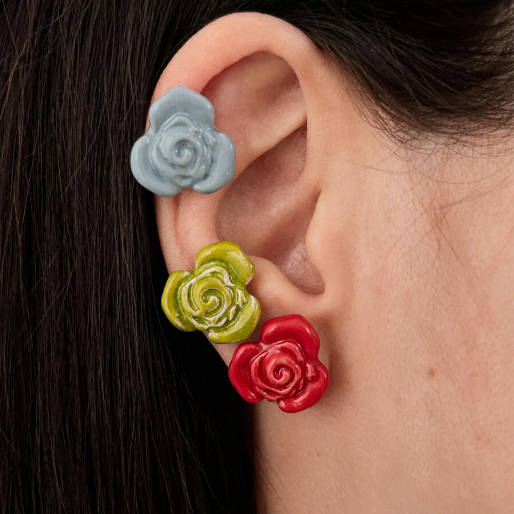 Blanca Olmos Studio - Boucles d'oreilles Rose - Bleu Clair - Image 2