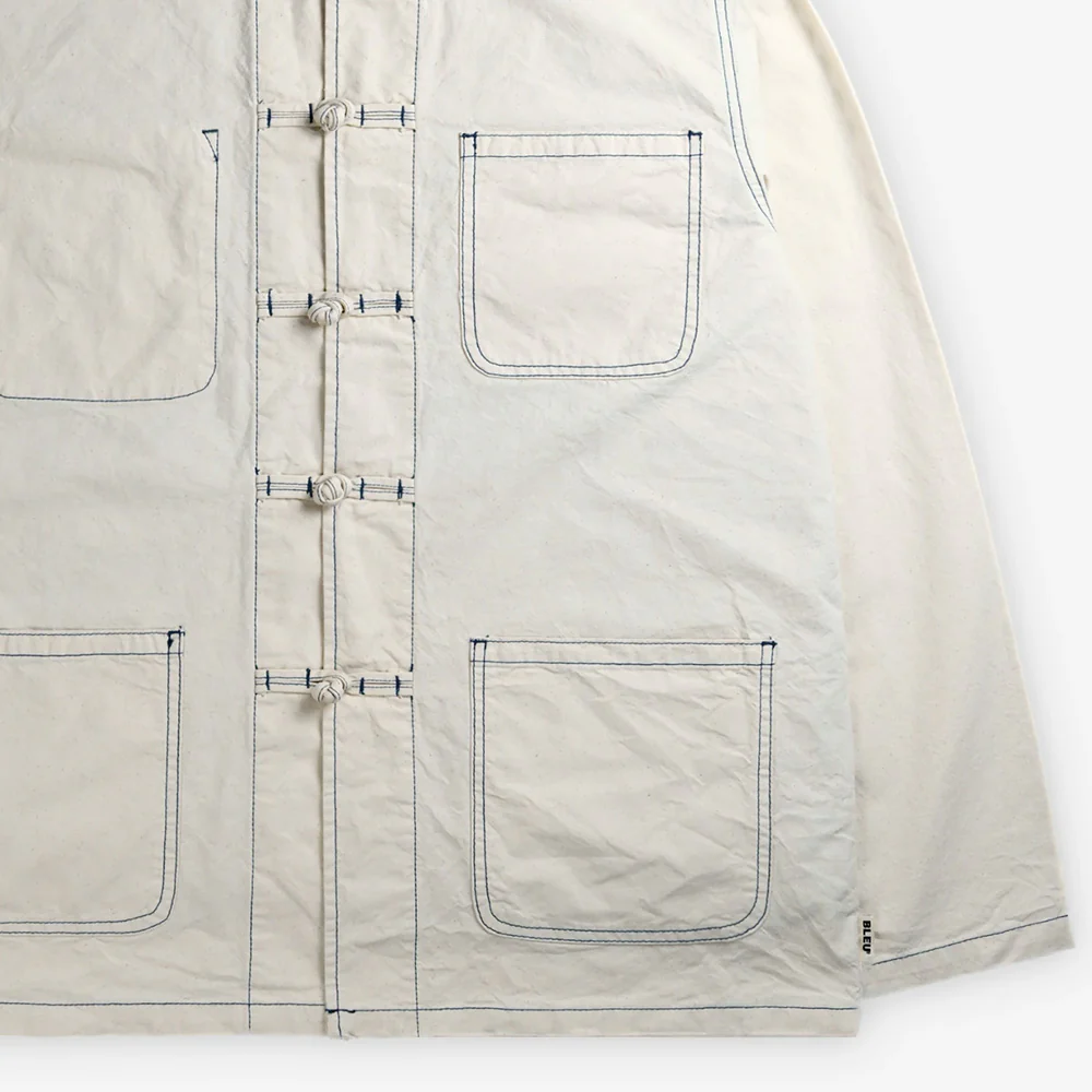 Bleu - Veste Shanghai Contrast Stitch - Blanc et Bleu - Image 3