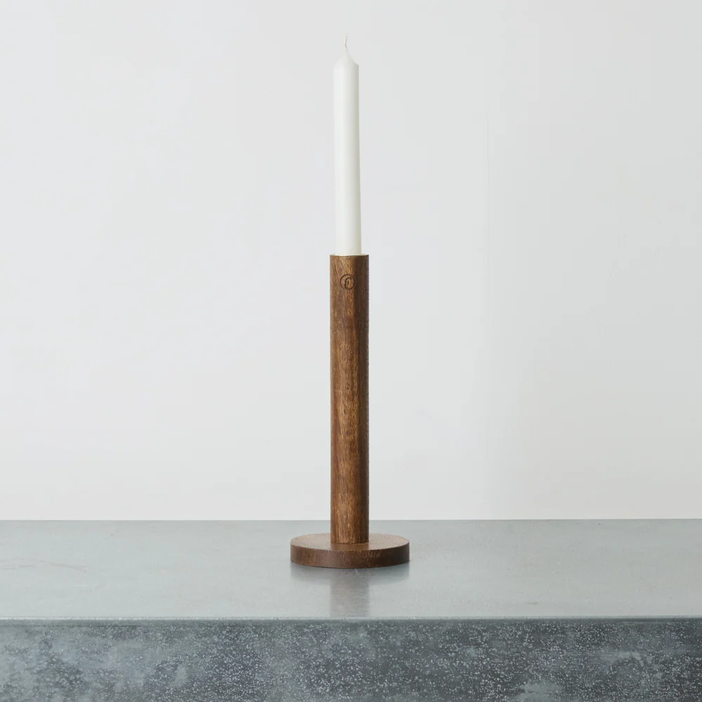 Bougeoir en bois - Foncé - Image 2