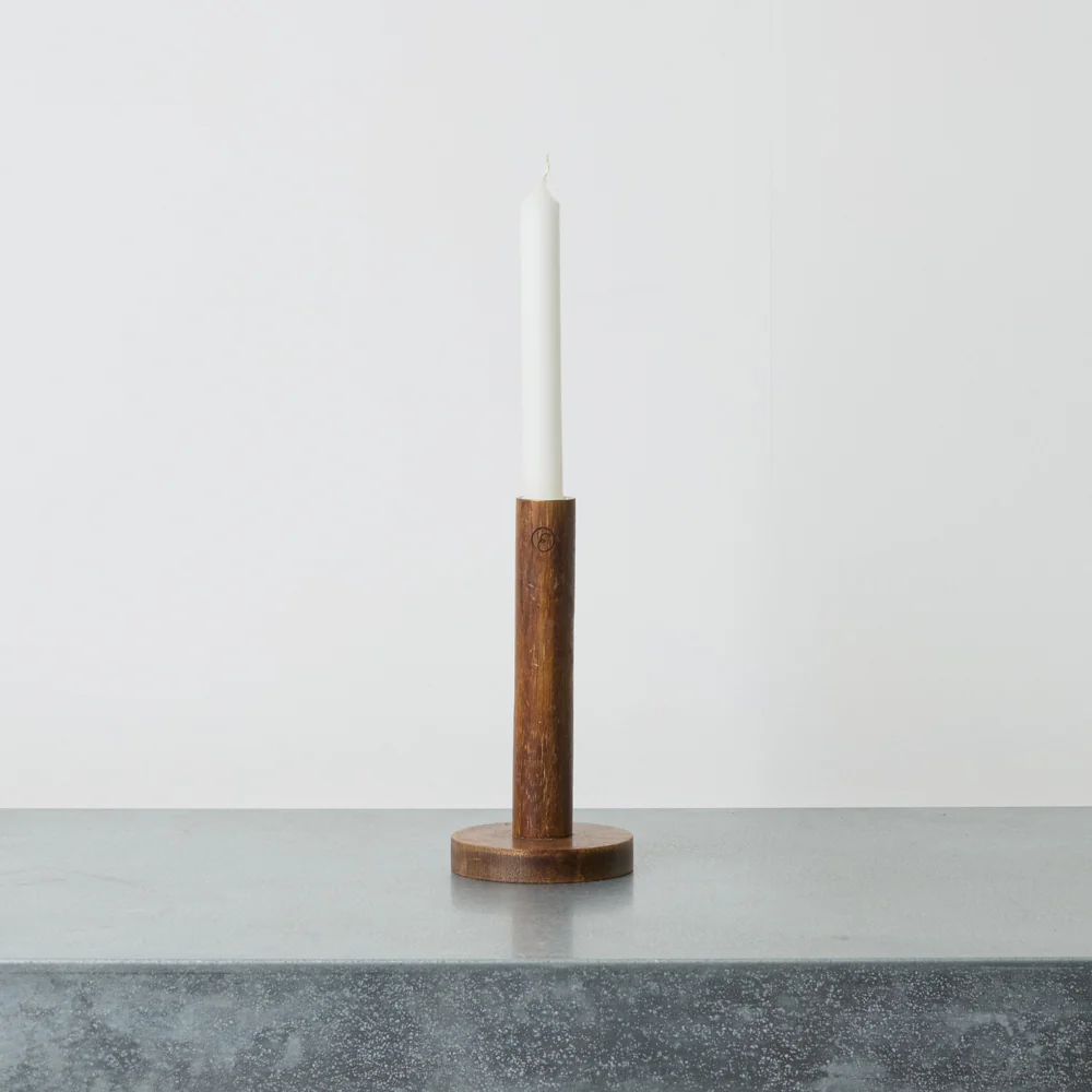 Bougeoir en bois - Foncé - Image 3
