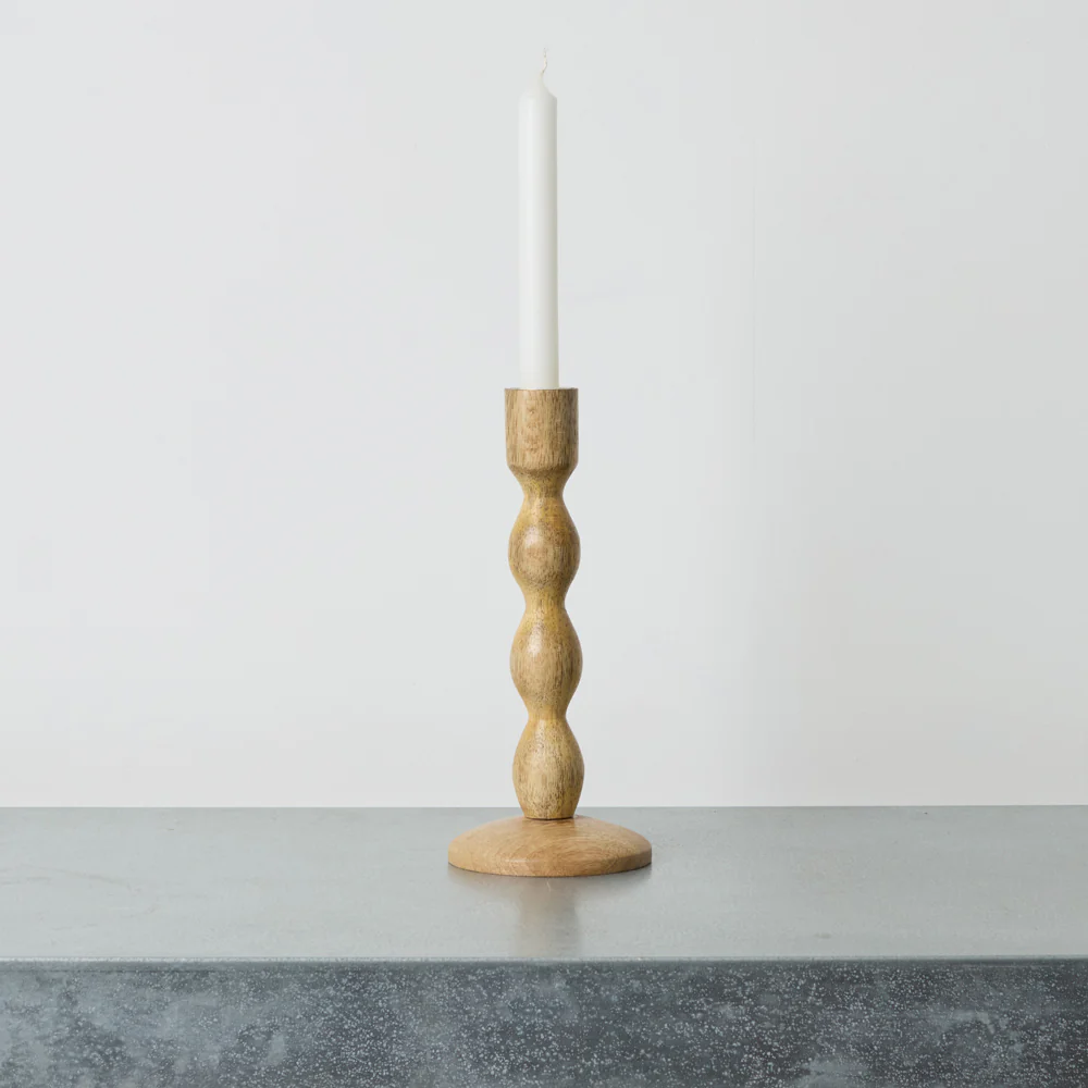 Bougeoir Torsade en bois - Naturel - Image 2