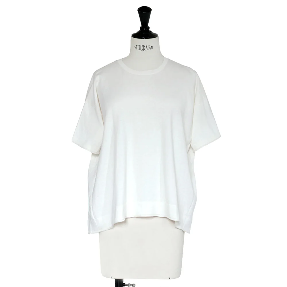 C.T.plage - Pull Col Rond Manches Mi-Longues - Blanc
