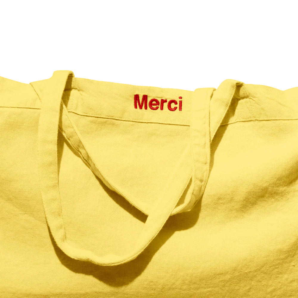 Cabas en lin lavé - Jaune Citronnade - Image 4