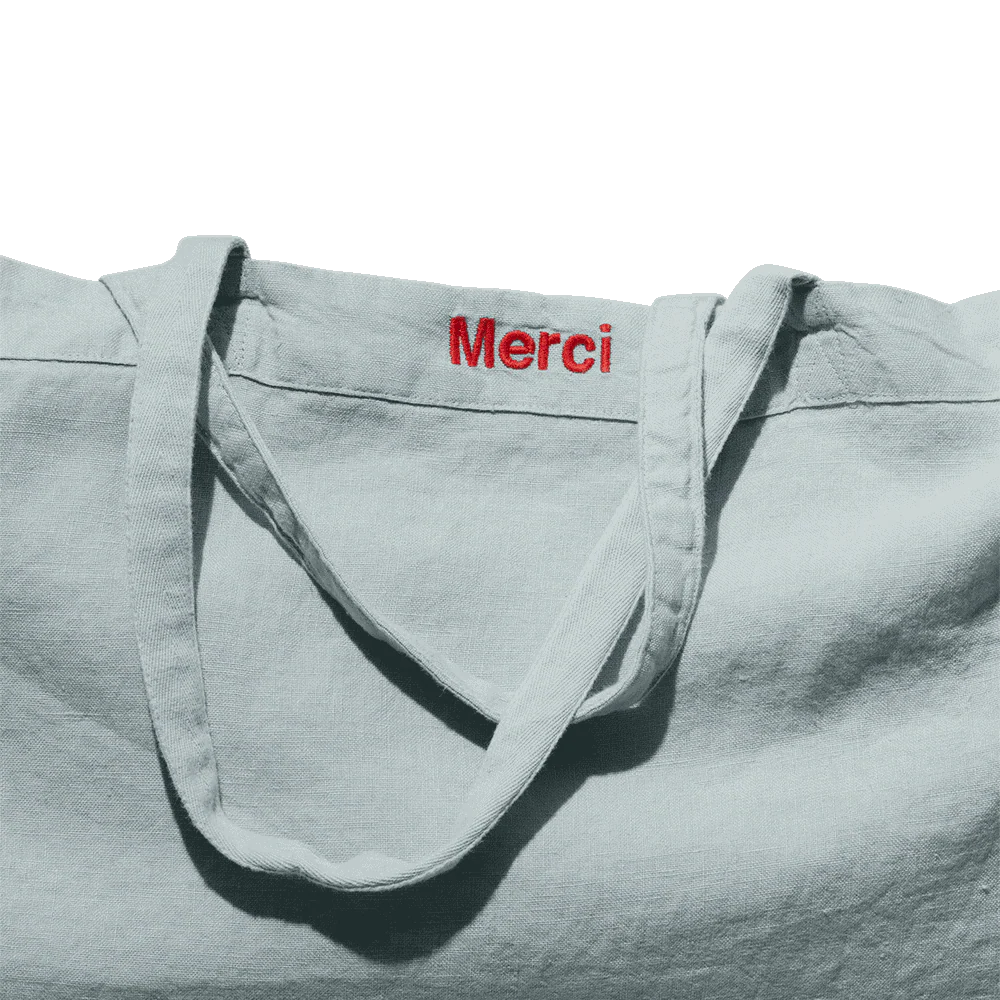 Cabas en lin lavé Merci - Gris Vésuve - Image 3