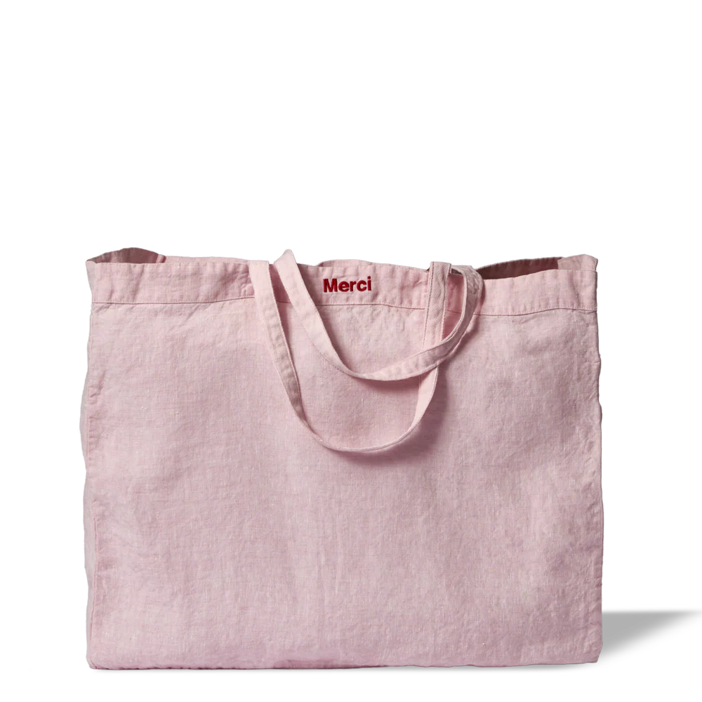 Cabas en lin lavé - Rose Granité - Image 3
