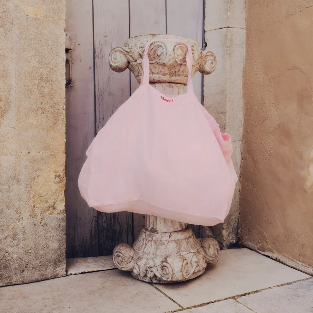 Cabas en lin lavé - Rose Granité - Image 6