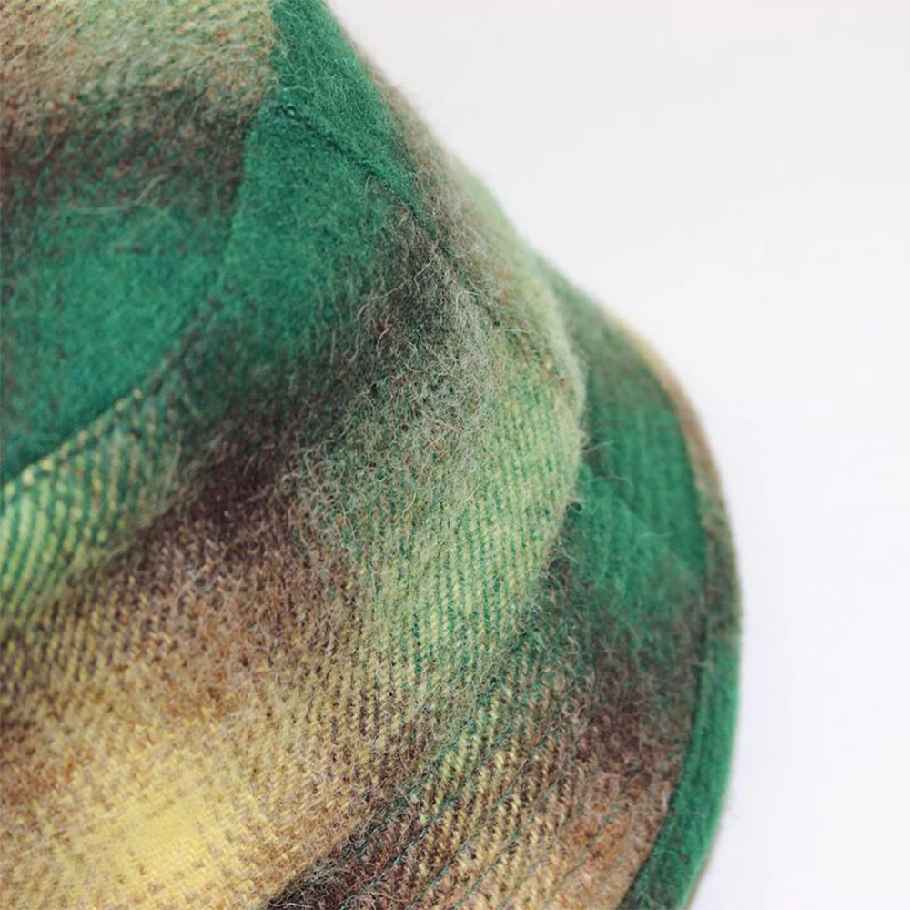 Câbleami - Chapeau 70s Wool Shaggy Check - Vert - Image 3