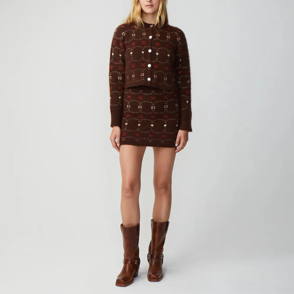 Calle Del Mar - Cardigan Fair Isle - Chocolat - Image 2