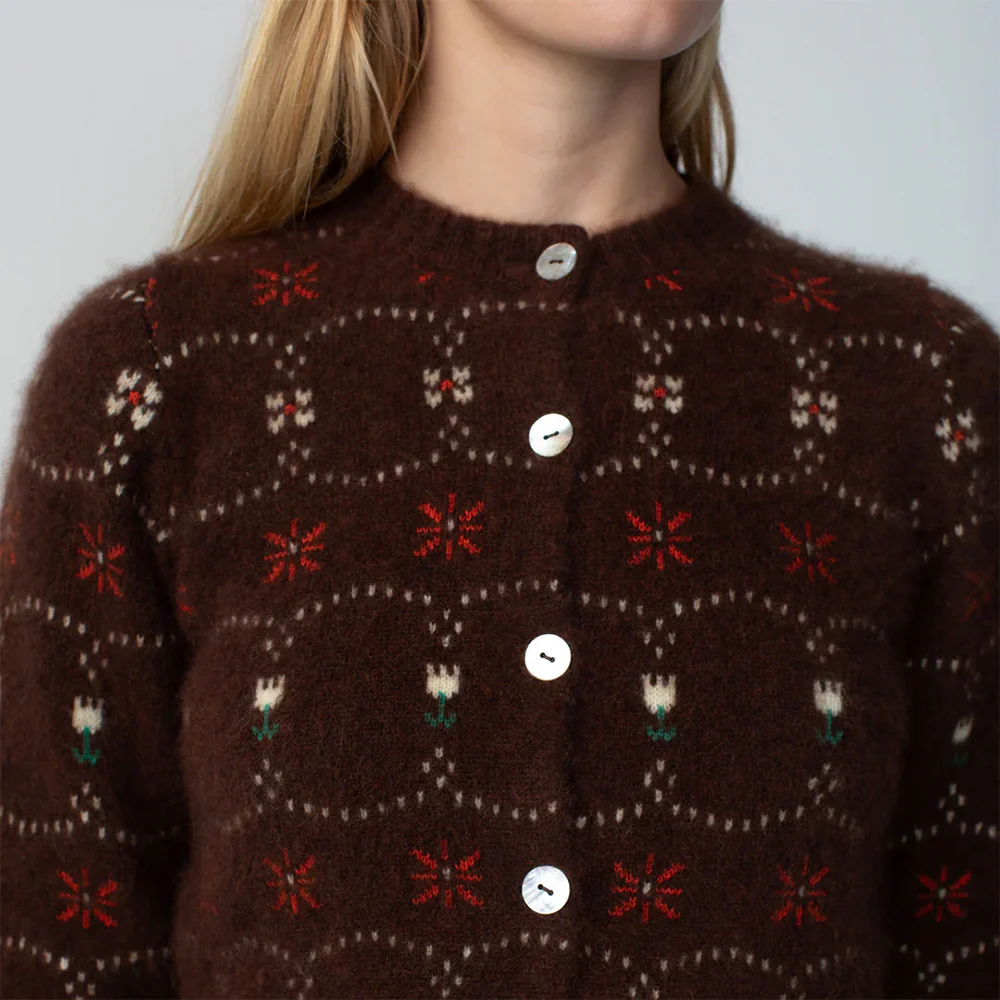 Calle Del Mar - Cardigan Fair Isle - Chocolat - Image 3