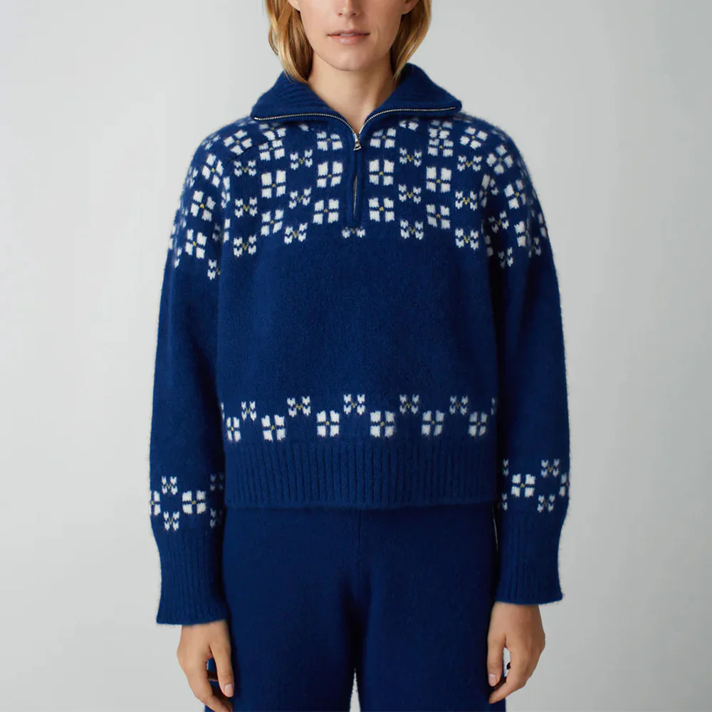 Calle Del Mar - Cardigan Winter Fair Isle - Demi zip - Image 2