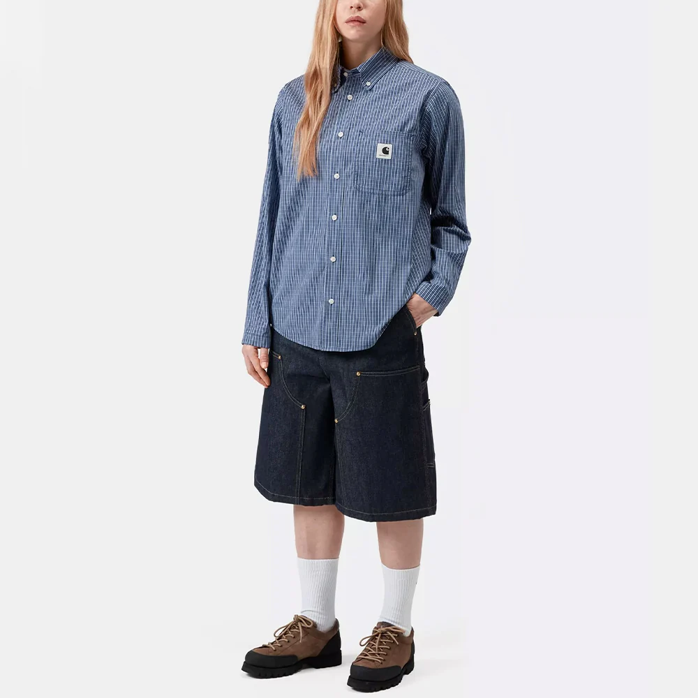Carhartt WIP - Chemise W LS Groff - Bleu Groff Check - Image 3