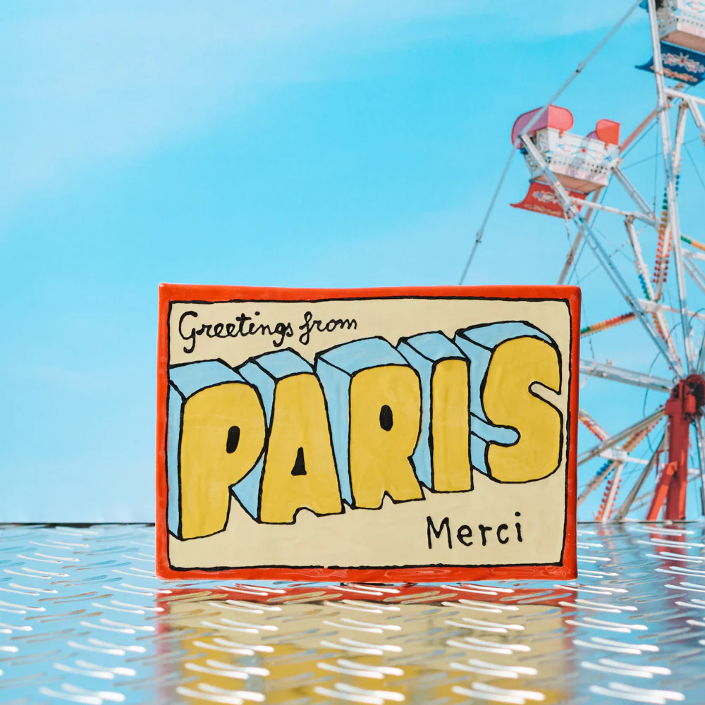 Carte postale Merci en céramique - Bleue