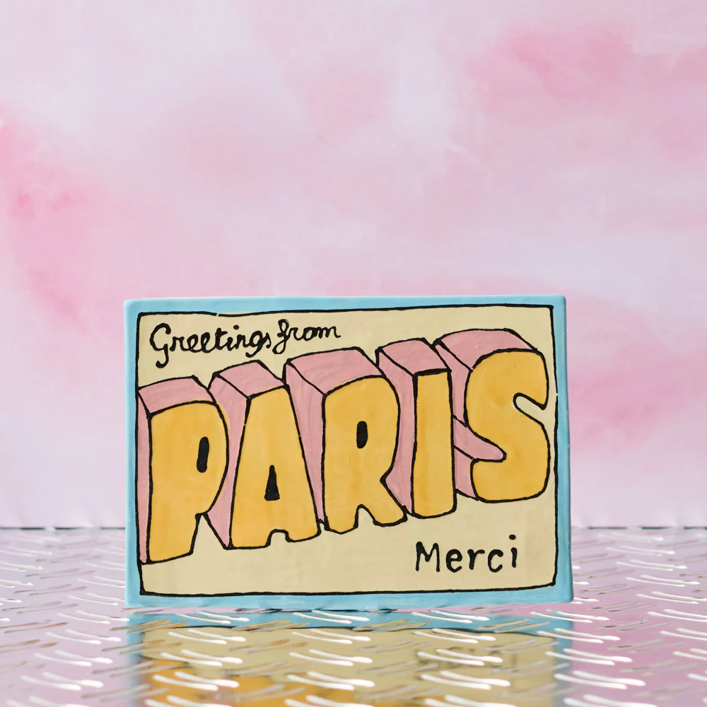 Carte postale Merci en céramique - Rose