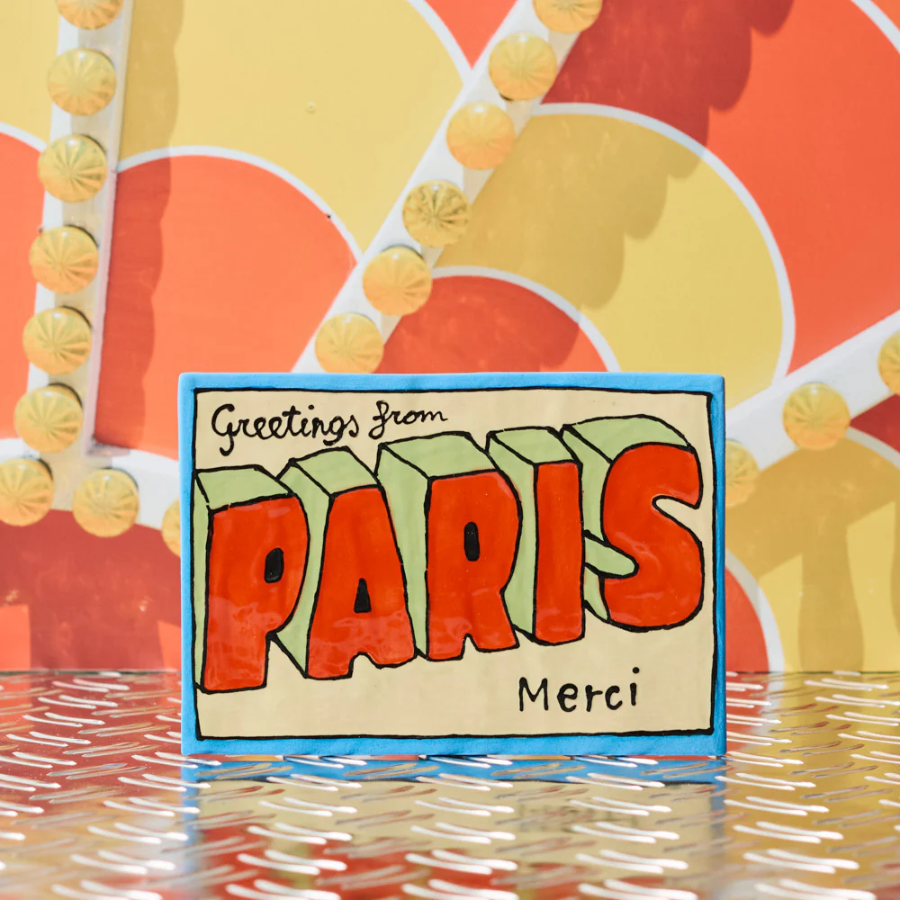 Carte postale Merci en céramique - Verte