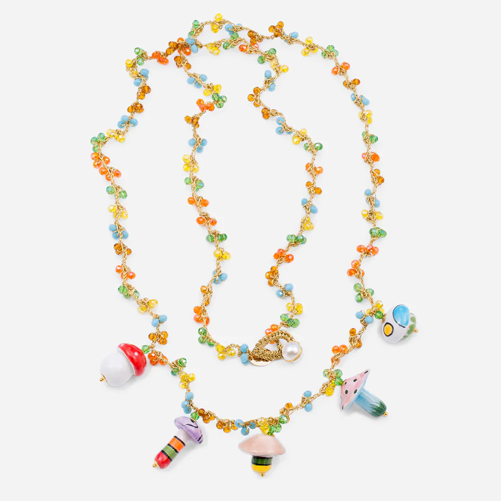 Cashfana - Collier Funghi Long 5 Champis - Multicolore