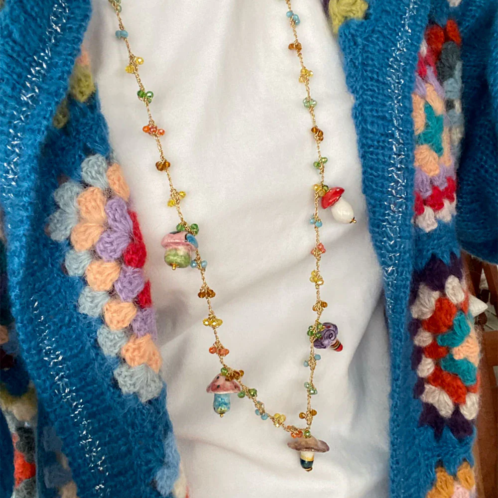 Cashfana - Collier Funghi Long 5 Champis - Multicolore - Image 2