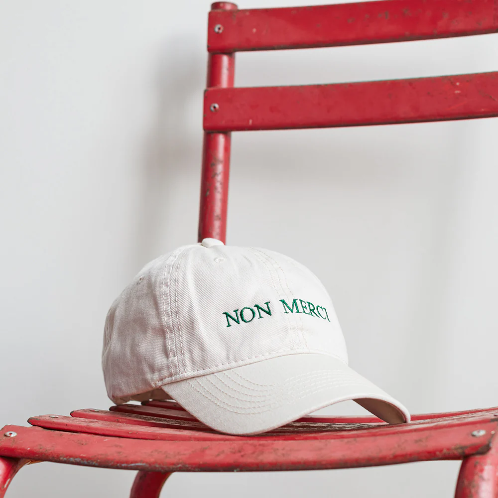 Casquette unisexe brodée Non Merci - Écru - Image 4