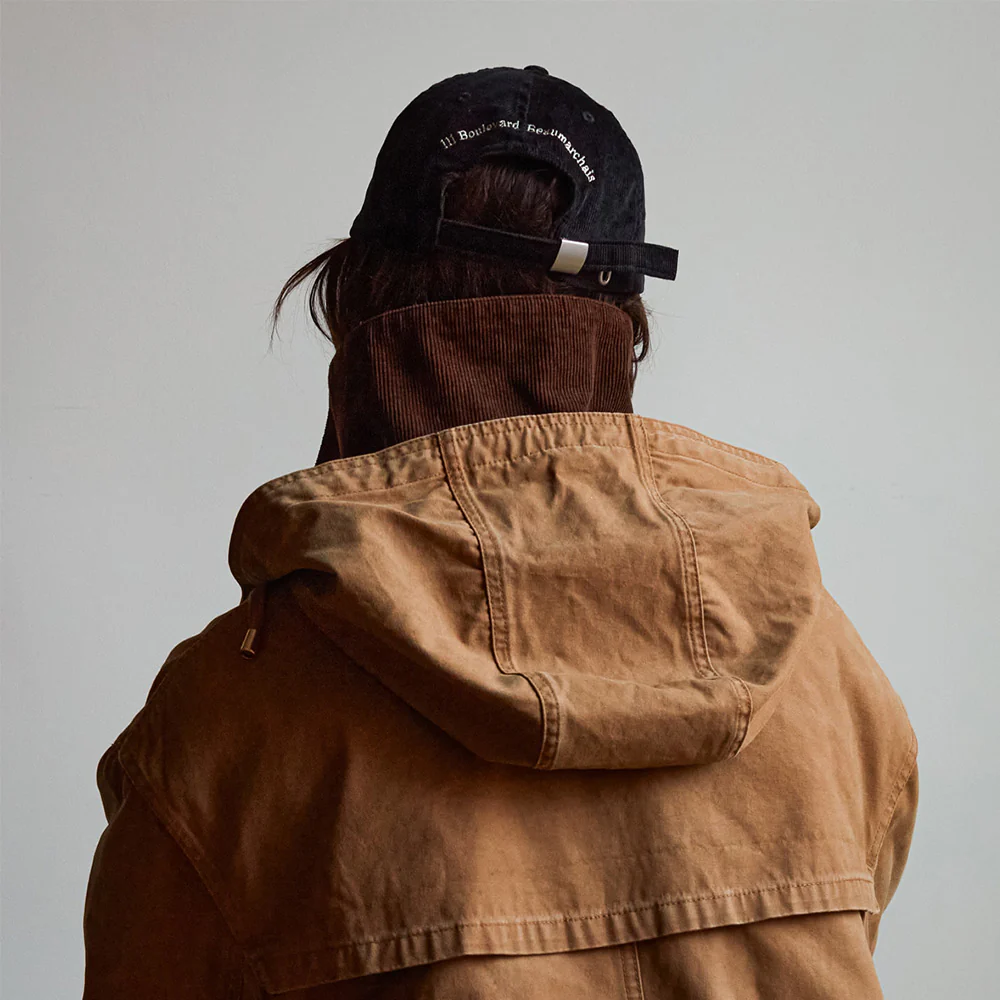 Casquette unisexe brodée Non Merci - Velours Noir - Image 2