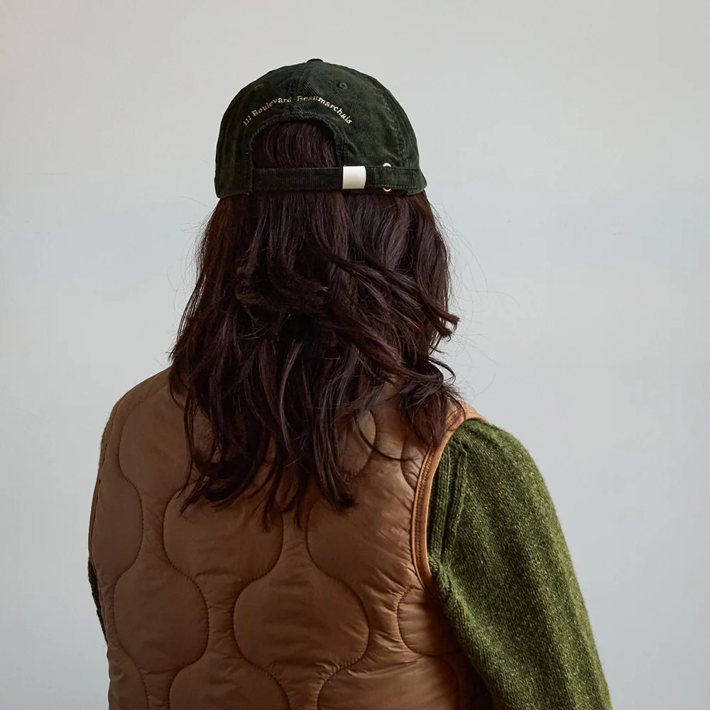 Casquette unisexe brodée Non Merci - Velours Vert - Image 4