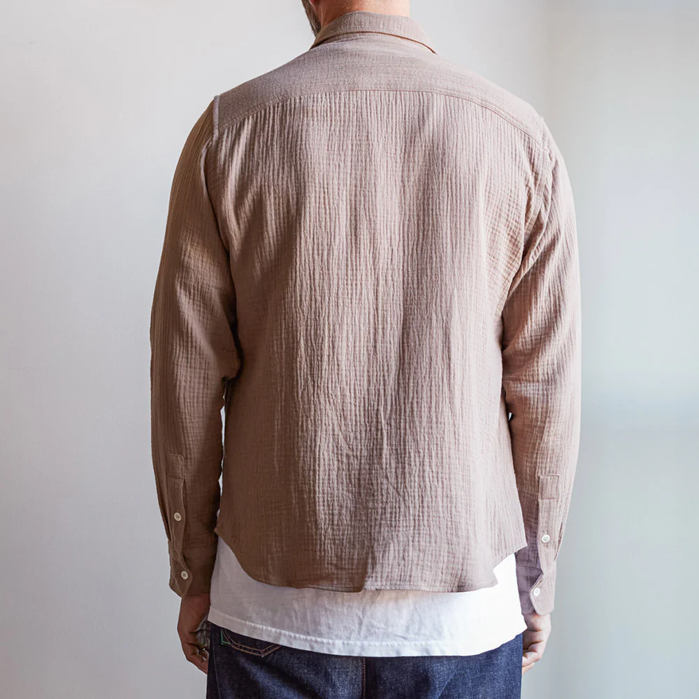 Merci - Chemise Gaspard en gaze de coton - Beige - Image 3