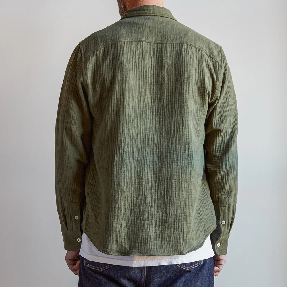 Merci - Chemise Gaspard en gaze de coton - Vert - Image 3