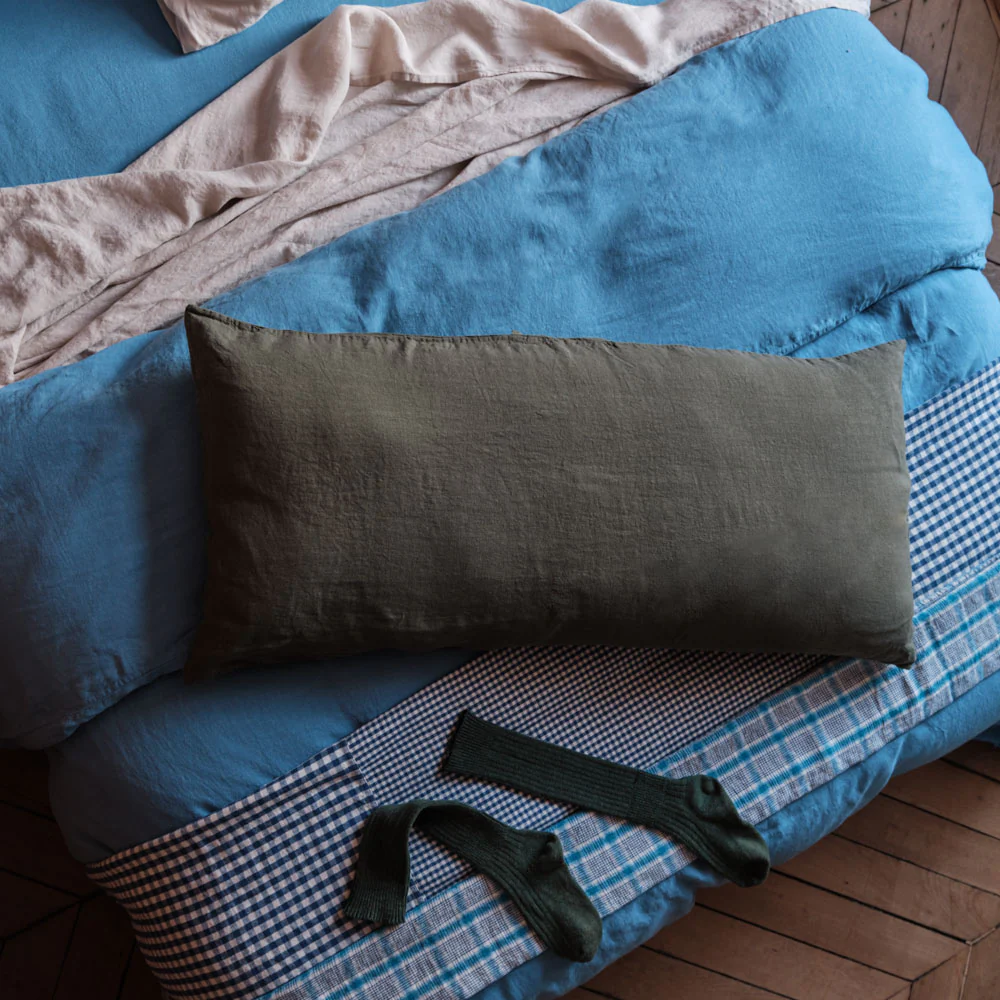 Coussin rectangle en lin lavé - Vert Oxyde - Image 4