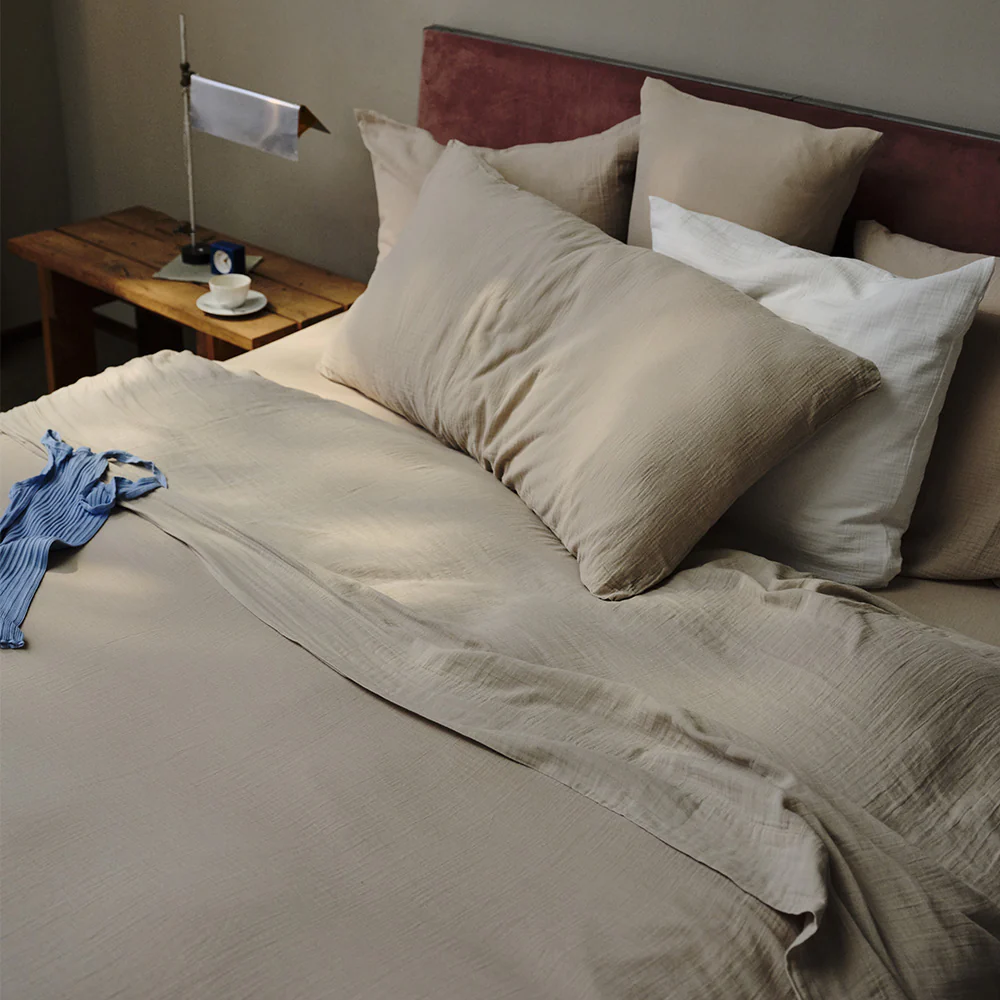 Coussin rectangle en gaze de coton - Beige Quai de Seine - Image 7