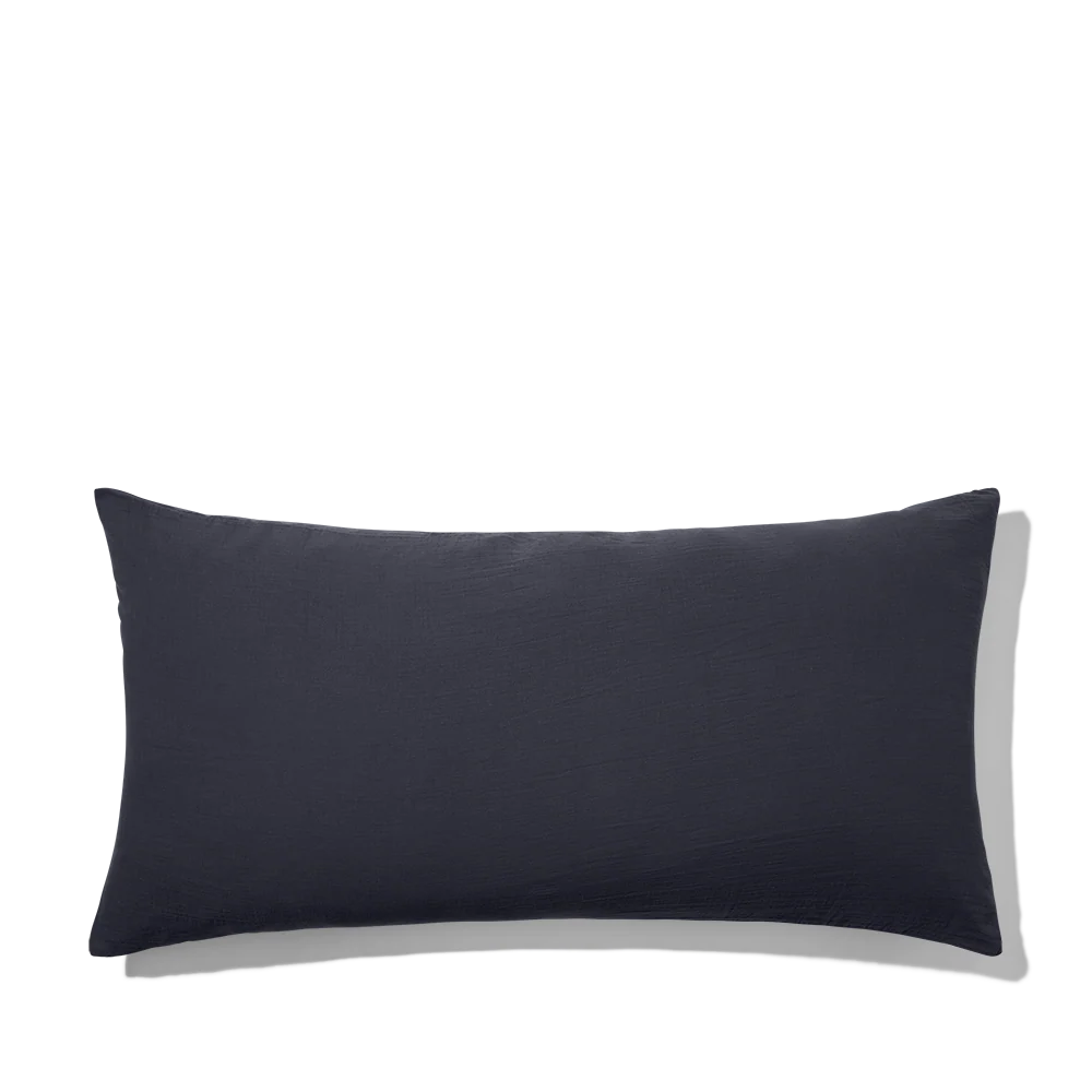 Coussin rectangle en gaze de coton - Gris Fusain - Image 3