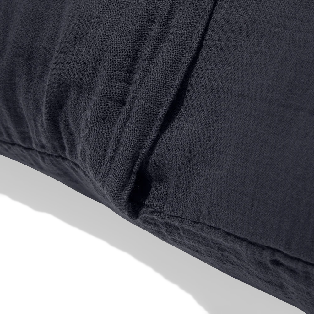 Coussin rectangle en gaze de coton - Gris Fusain - Image 6
