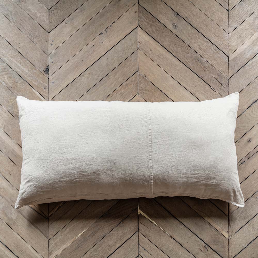 Coussin rectangle en lin lavé - Pierre - Image 3