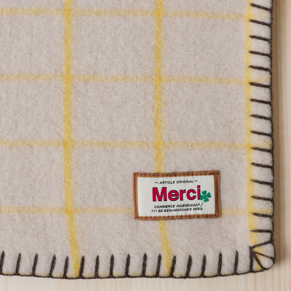 Couverture Merci - Carreaux Jaune Asahi - Image 2