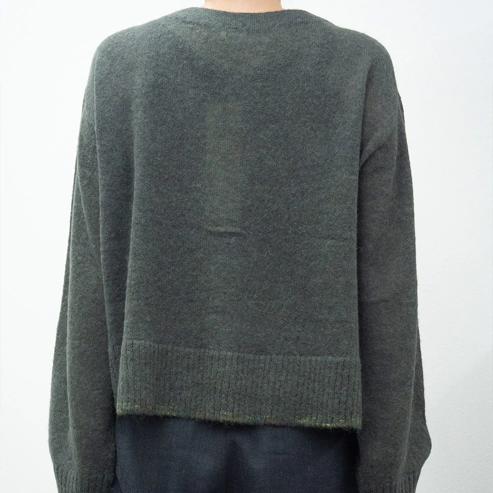 C.T.plage - Pull Col V Cardigan - Kaki - Image 3
