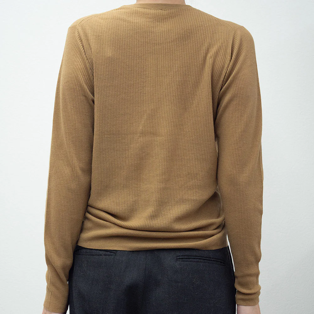 C.T.plage - Pull Round Longsleeve Rib - Camel - Image 3
