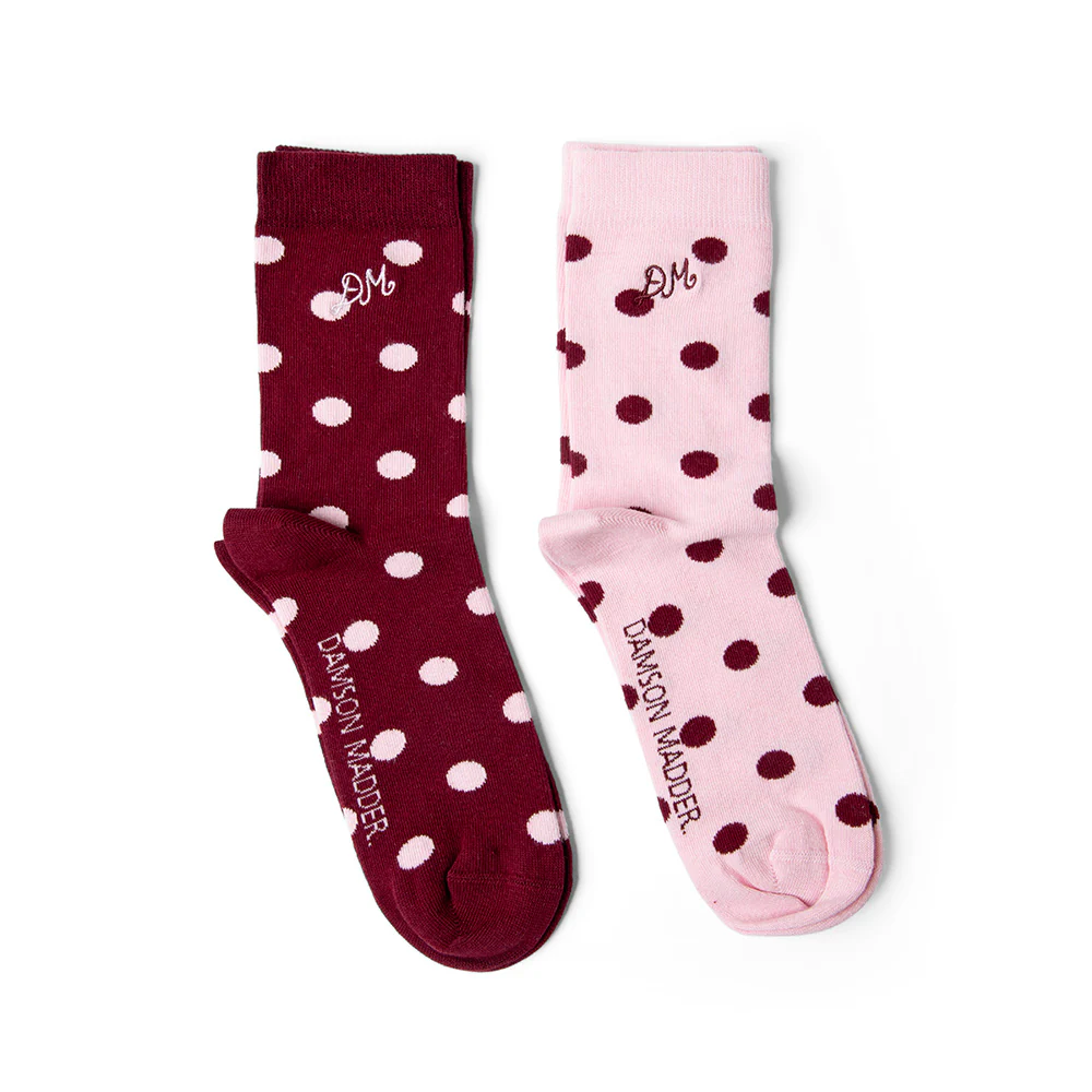 Damson Madder - Chaussettes Lot de 2 - Rose & Bordeaux