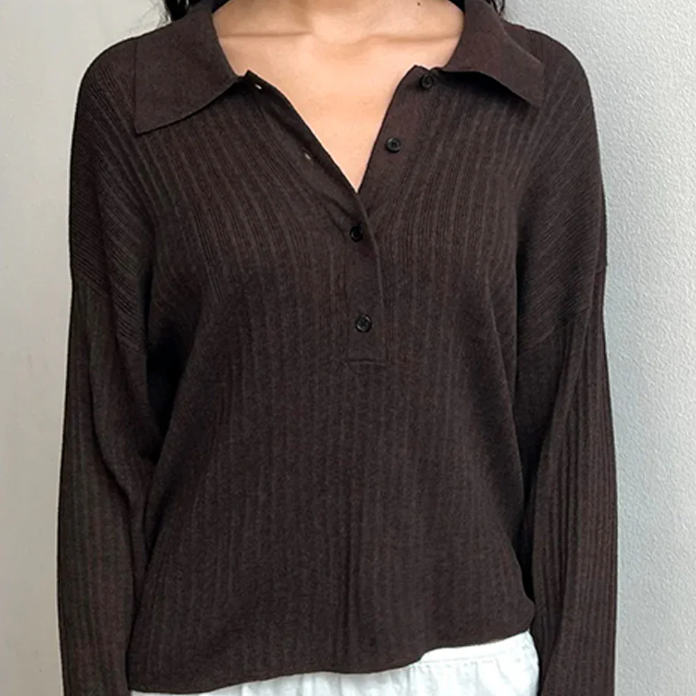 Deiji Studio - Polo Knit - Dark Almond - Image 4