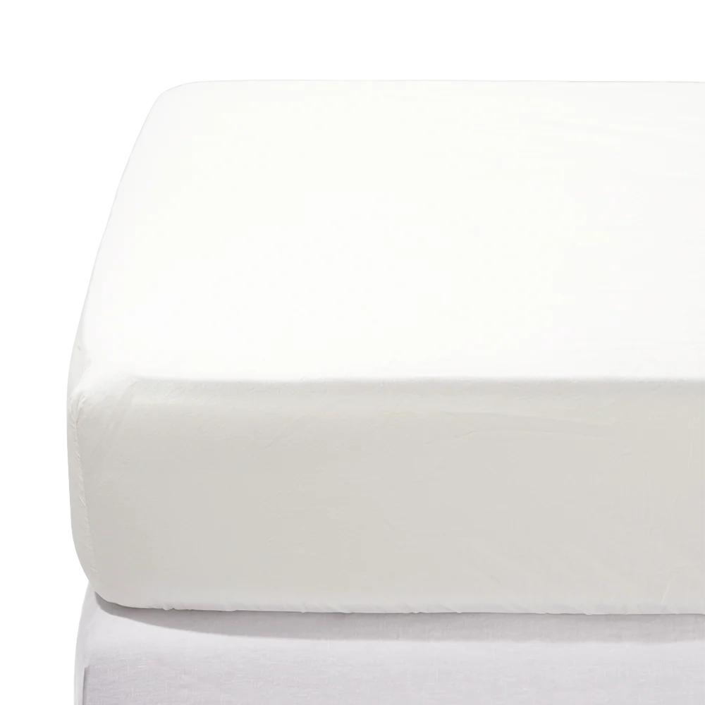 Drap-housse en percale de coton - Blanc Craie - Image 3
