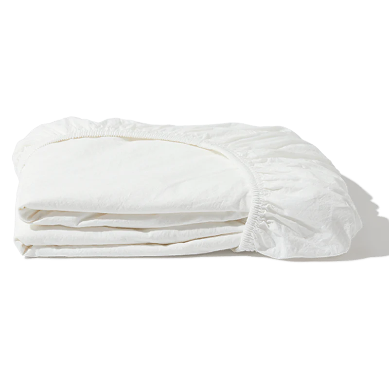 Drap-housse en percale de coton - Blanc Craie - Image 7
