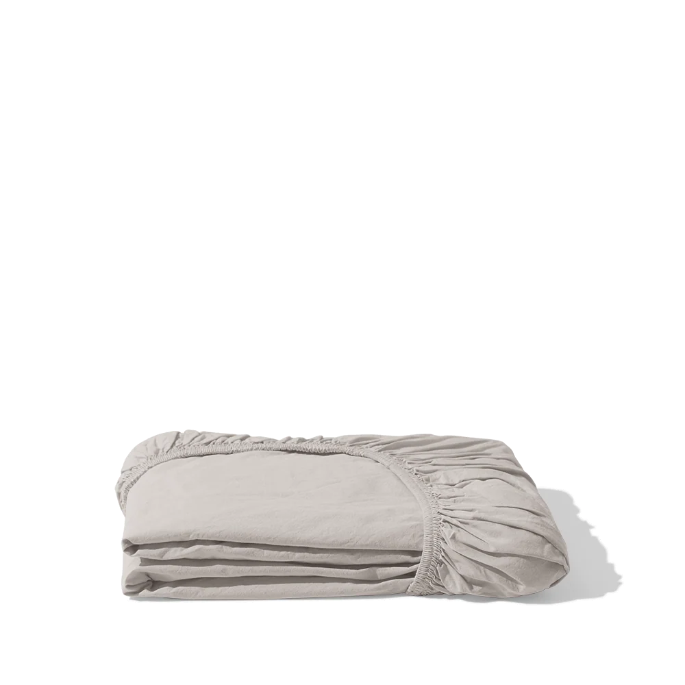 Drap-housse en percale de coton - Gris Pavot - Image 4