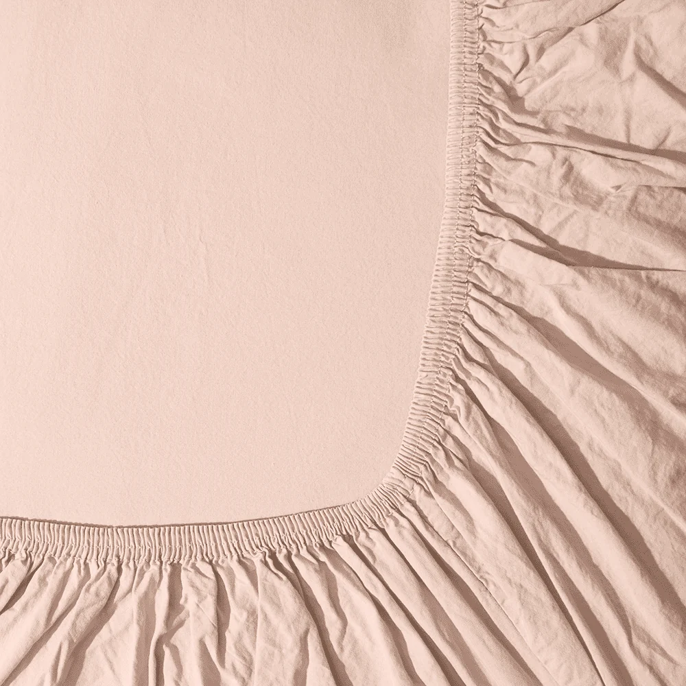 Drap-housse en percale de coton - Rose des Sables - Image 5