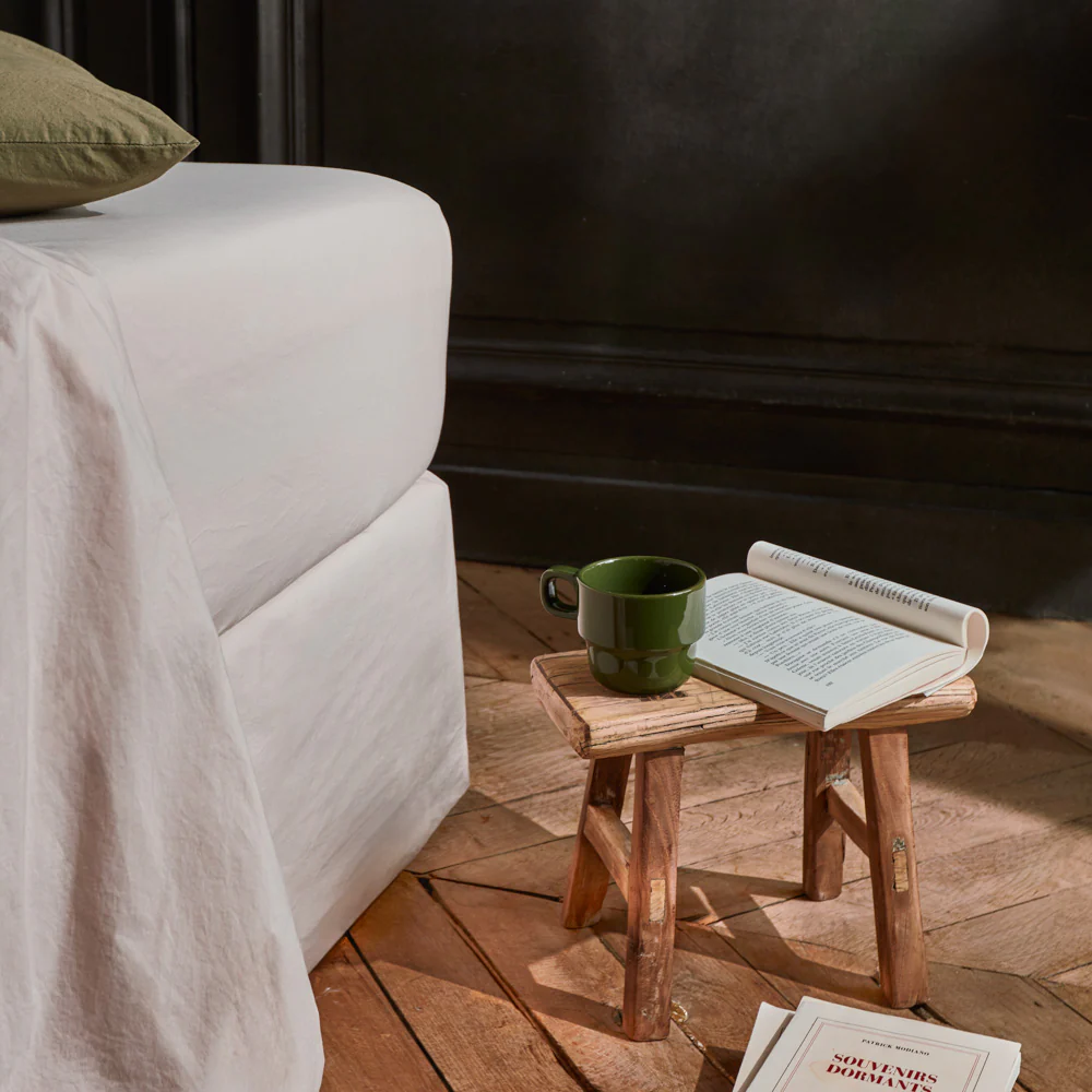 Drap-housse en percale de coton - Rose des Sables - Image 7