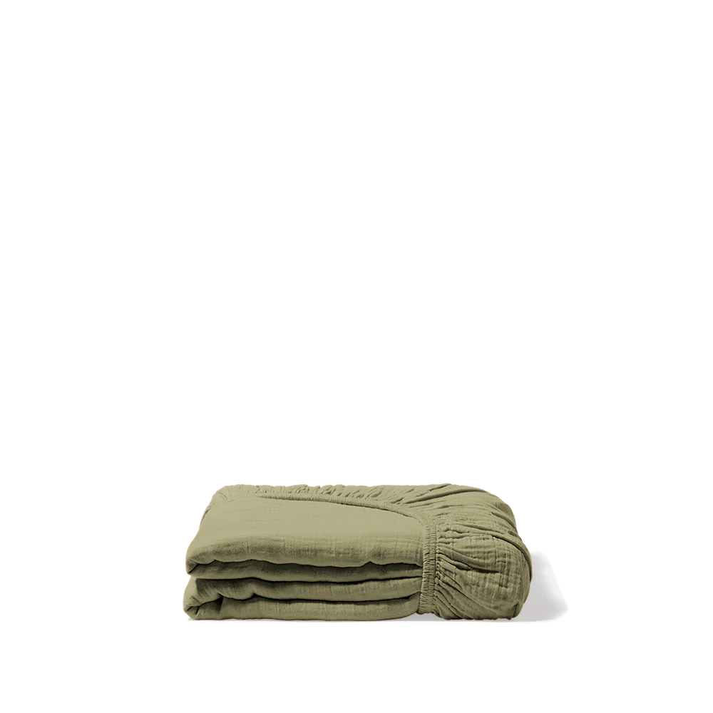 Drap housse en gaze de coton - Vert Saint Louis - Image 5
