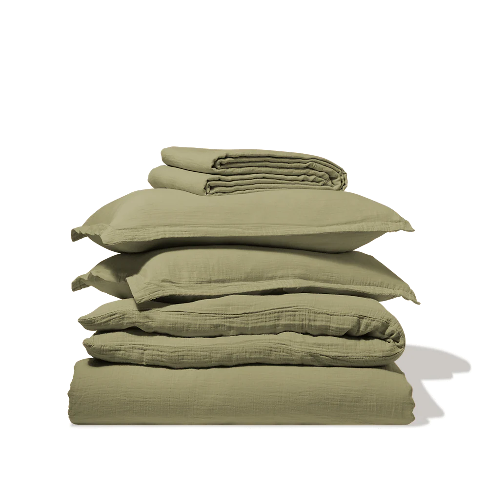Drap housse en gaze de coton - Vert Saint Louis - Image 7
