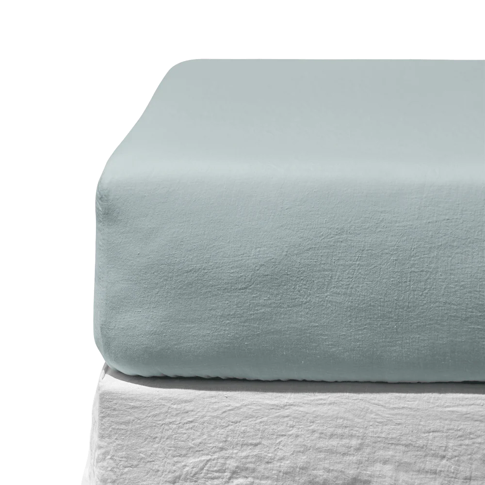 Drap-housse en lin lavé - Gris Vésuve - Image 3