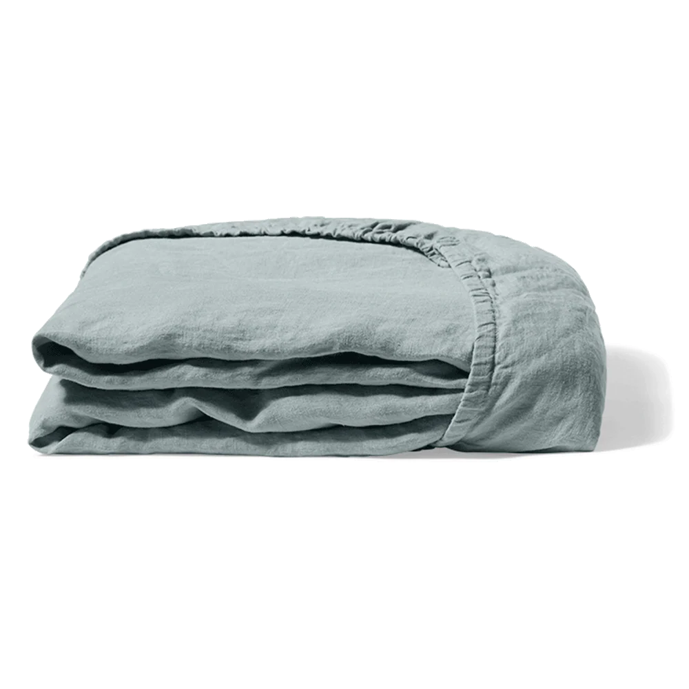 Drap-housse en lin lavé - Gris Vésuve - Image 9