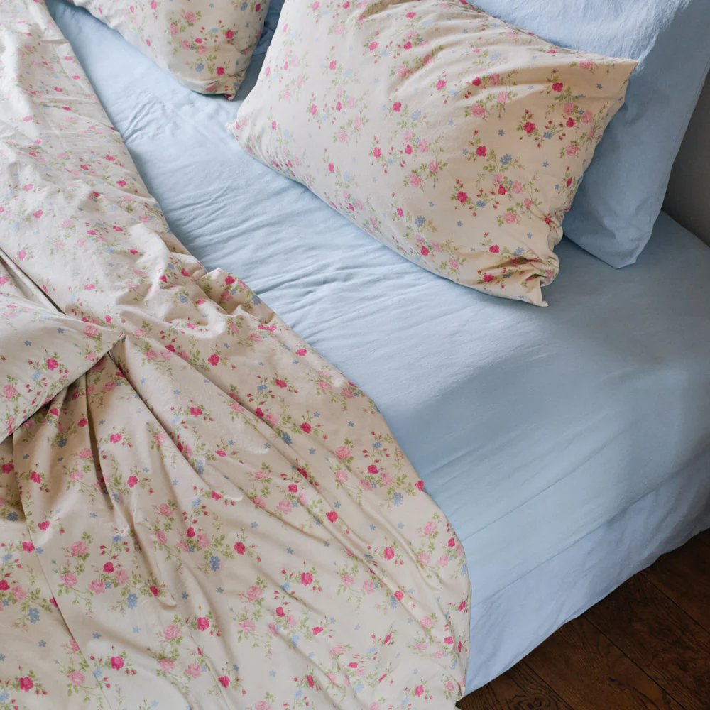 Drap-housse en percale de coton - Bleuet - Image 7