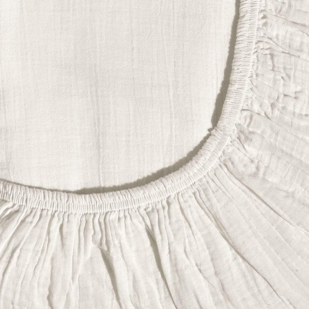 Drap-housse en gaze de coton - Blanc de Meudon - Image 4