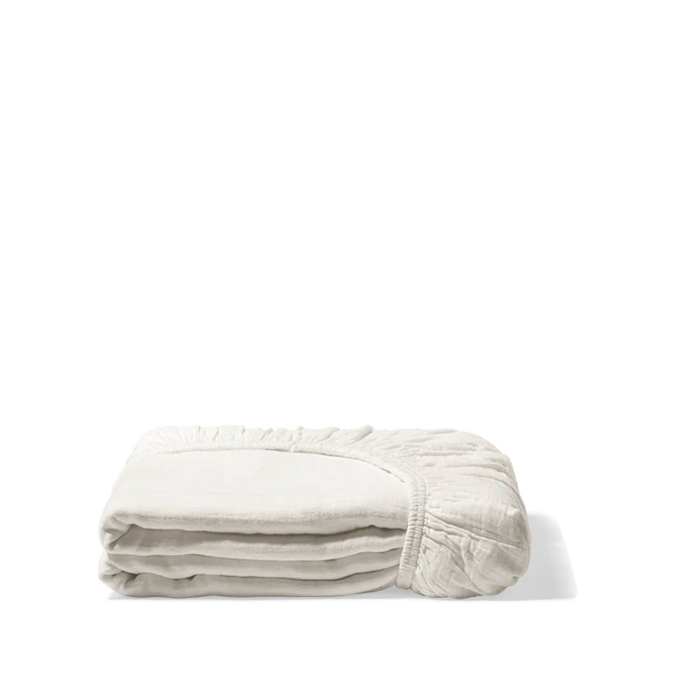 Drap-housse en gaze de coton - Blanc de Meudon - Image 5