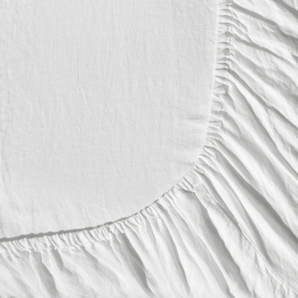Drap-housse en lin lavé - Blanc Optique - Image 6
