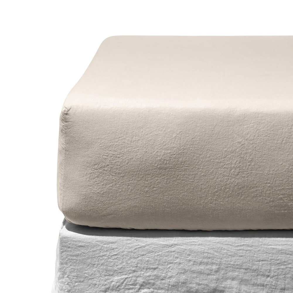 Drap-housse en lin lavé - Pierre - Image 3