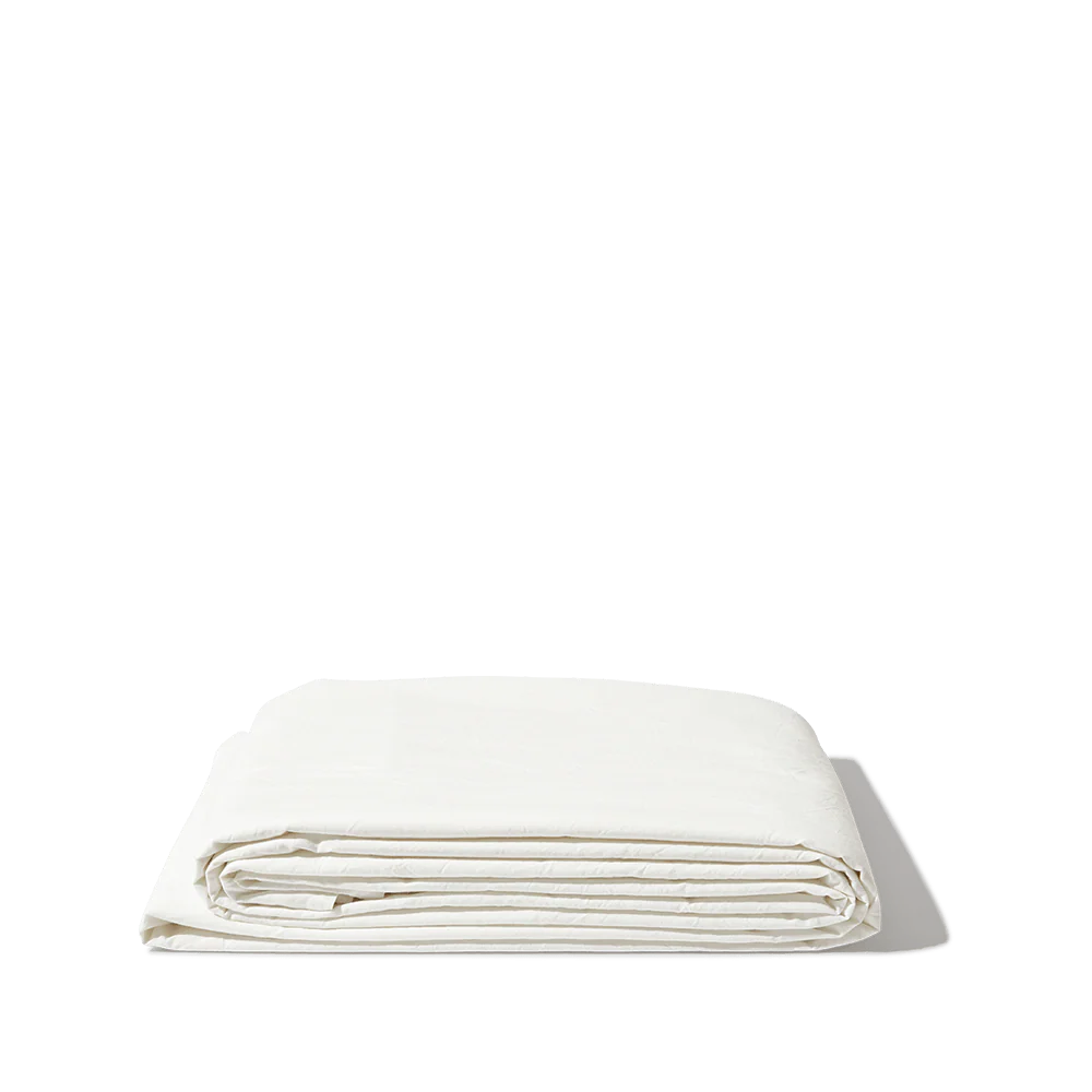 Drap plat en percale de coton - Blanc Craie - Image 3